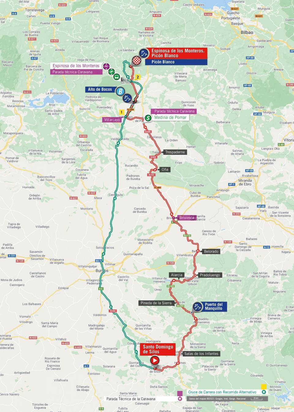 De route van vandaag (Bron: Vuelta a España)