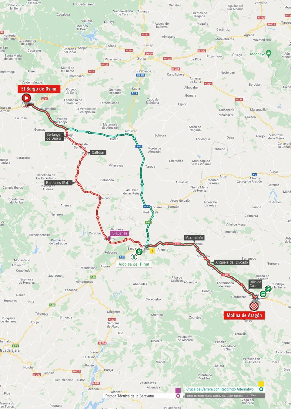 De route van vandaag (Bron: Vuelta a España)