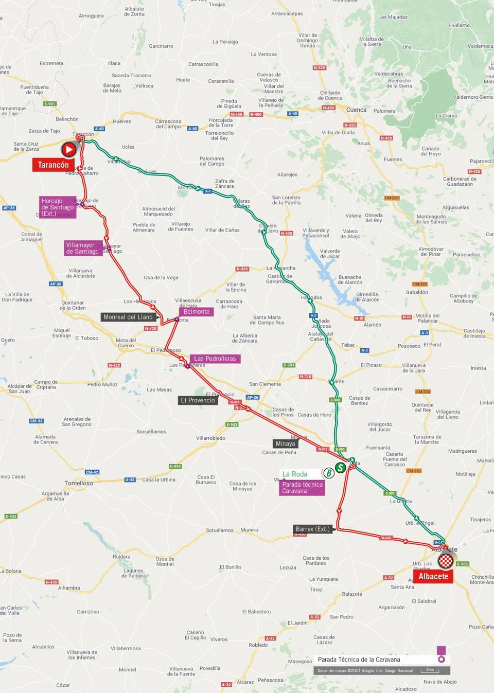 De route van vandaag (Bron: Vuelta a España) De route van vandaag (Bron: Vuelta a España)