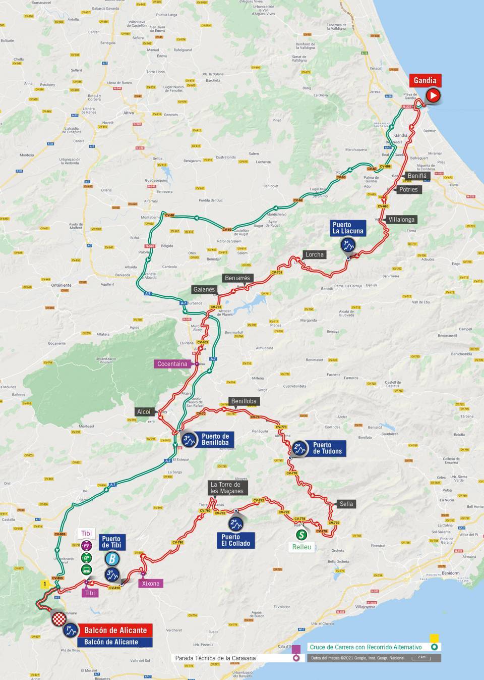 De route van vandaag (Bron: Vuelta a España)