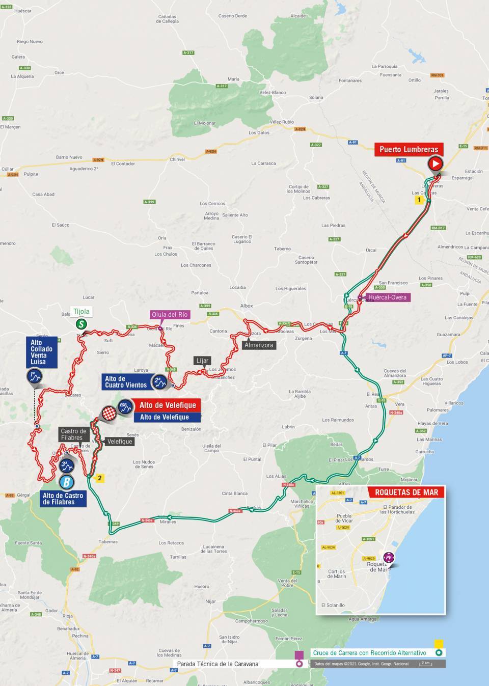 De route van vandaag (Bron: Vuelta a España)