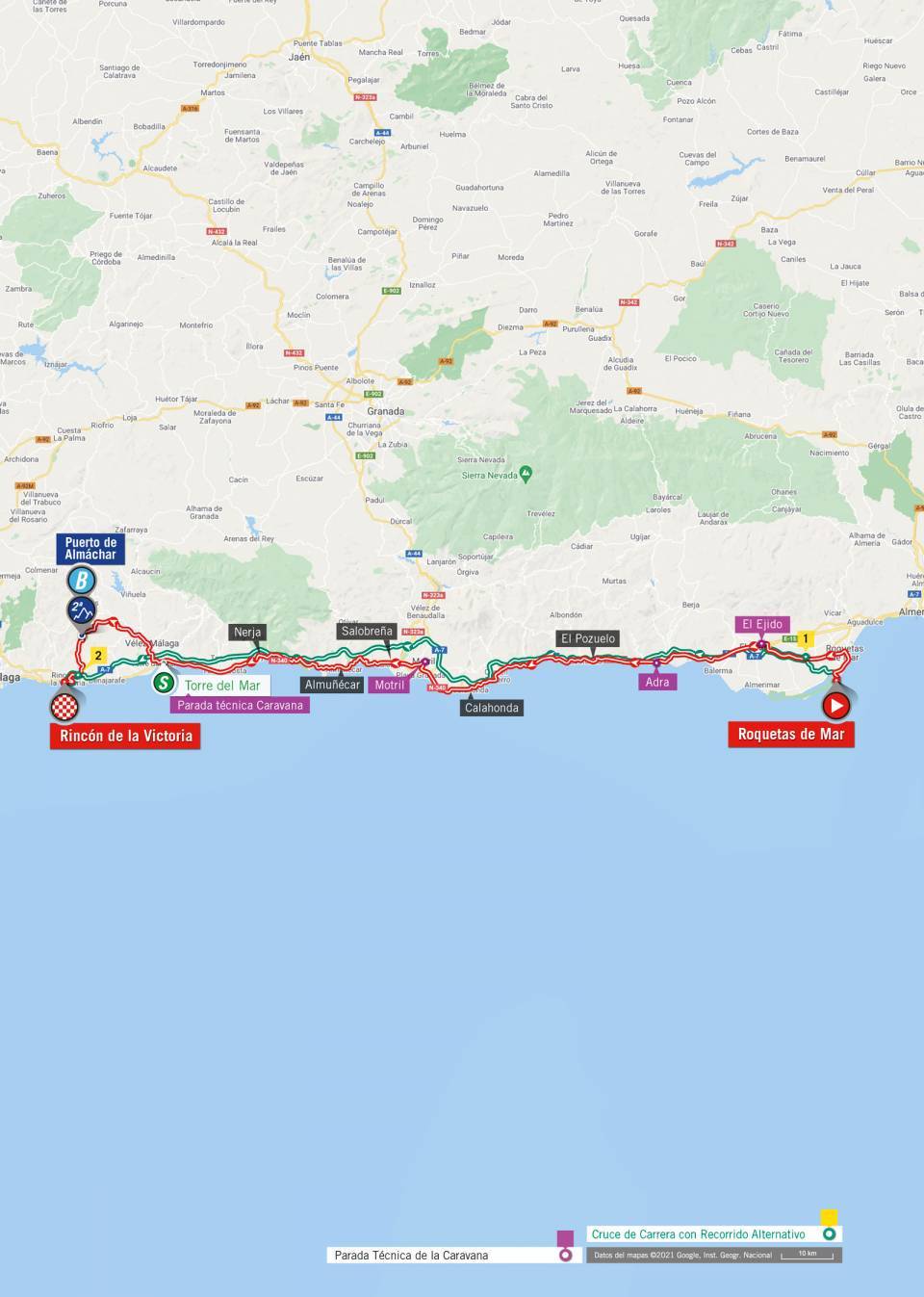 De route van vandaag (Bron: Vuelta a España)