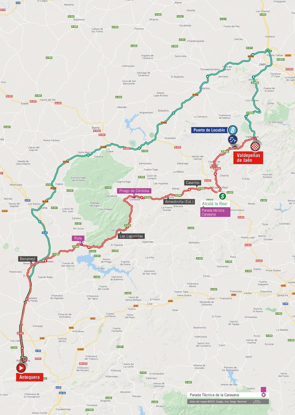 De route van vandaag (Bron: Vuelta a España)