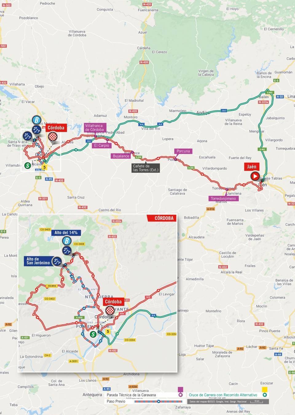 De route van vandaag (Bron: Vuelta a España)