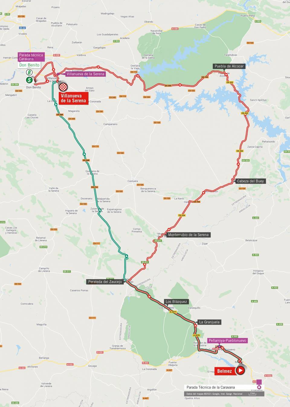 De route van vandaag (Bron: Vuelta a España)