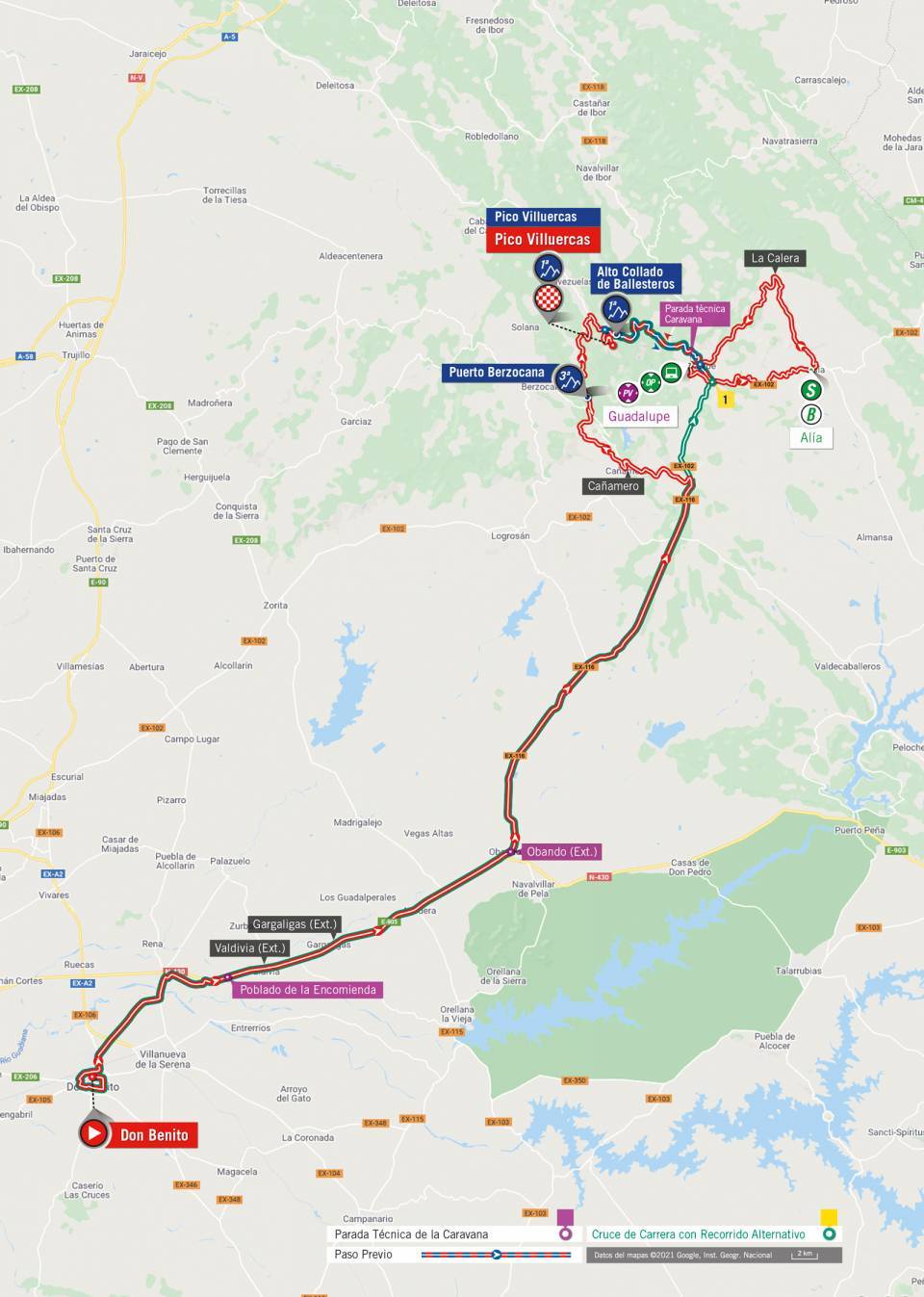 De route van vandaag (Bron: Vuelta a España)