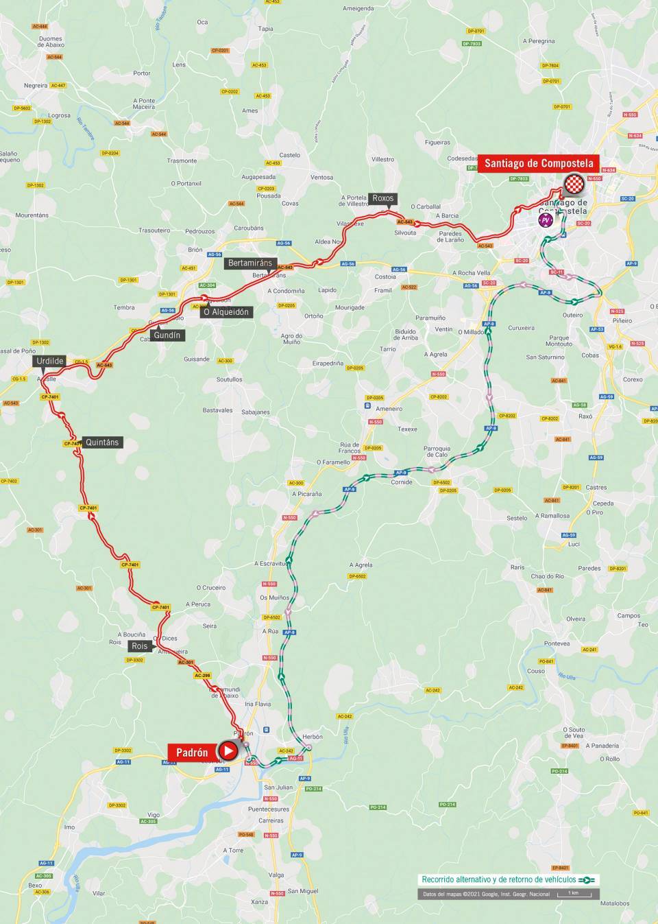 De route van vandaag (Bron: Vuelta a España)