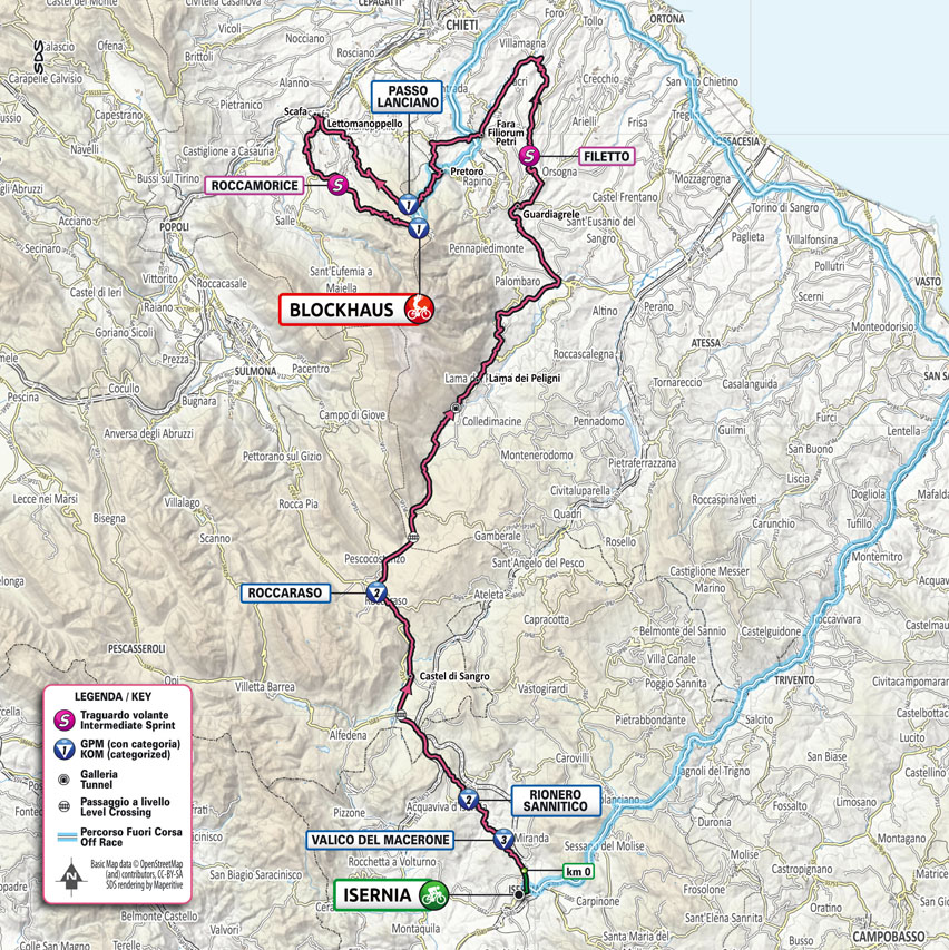 De route van vandaag (Bron: Giro d'Italia)