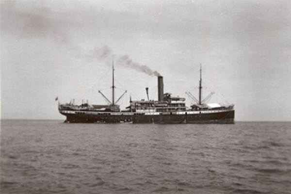 De Van Imhoff. Het schip dat 19 januari 1942 in de Indische Oceaan verging (Afbeelding: Defensie)
