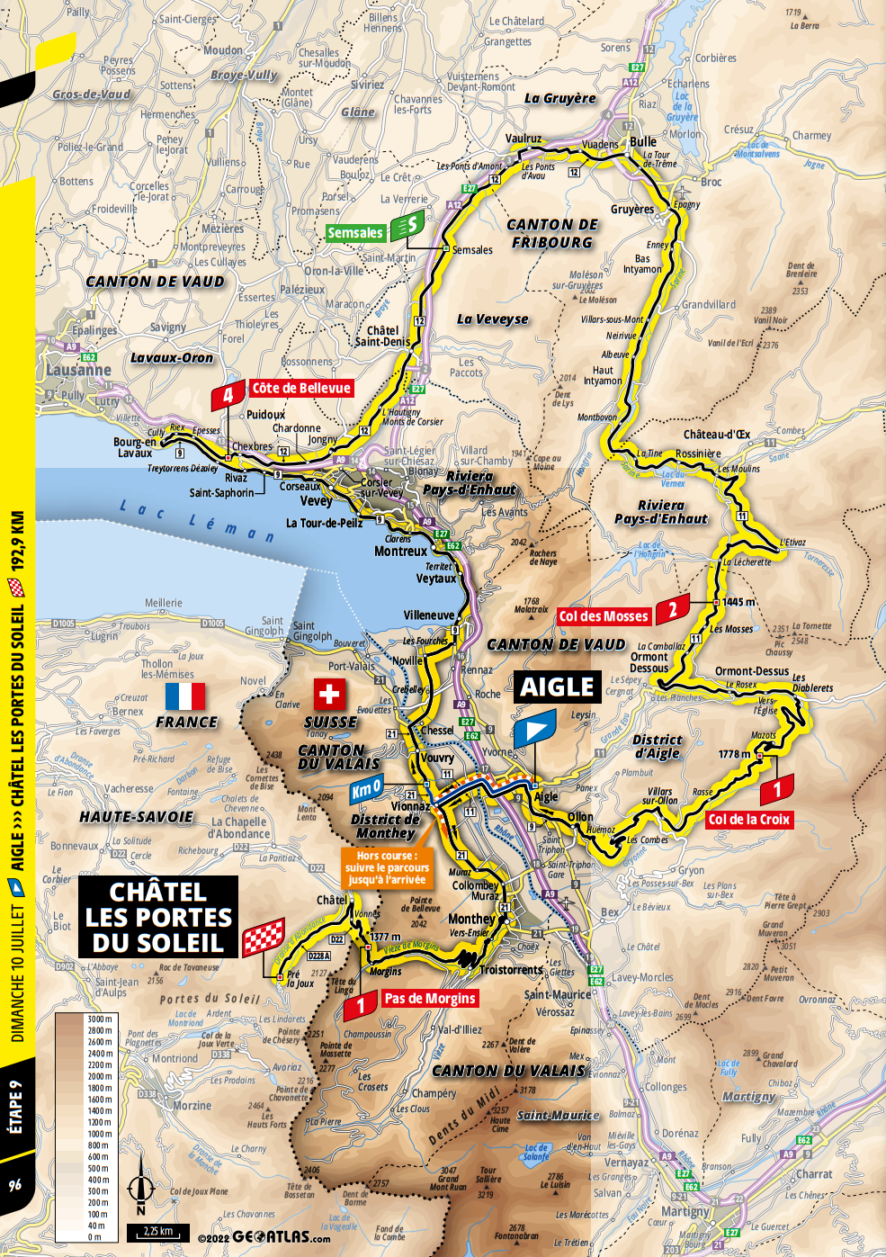 De route van vandaag (Bron: Tour de France) De route van vandaag (Bron: Tour de France)