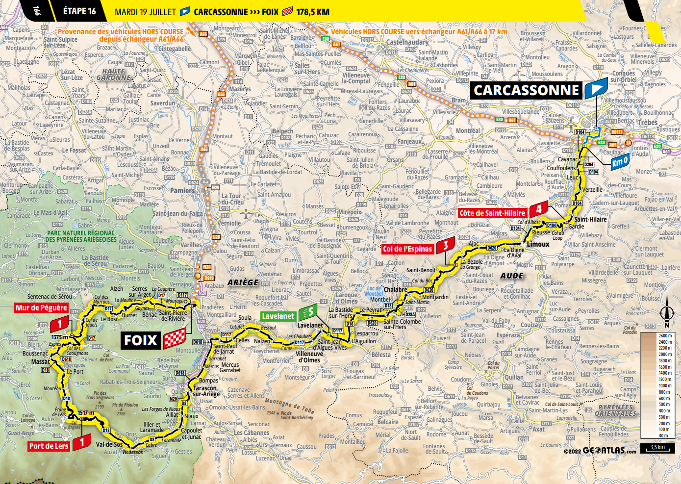 De route van vandaag (Bron: Tour de France)