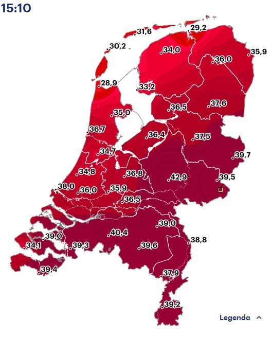 40+ graden in Nederland