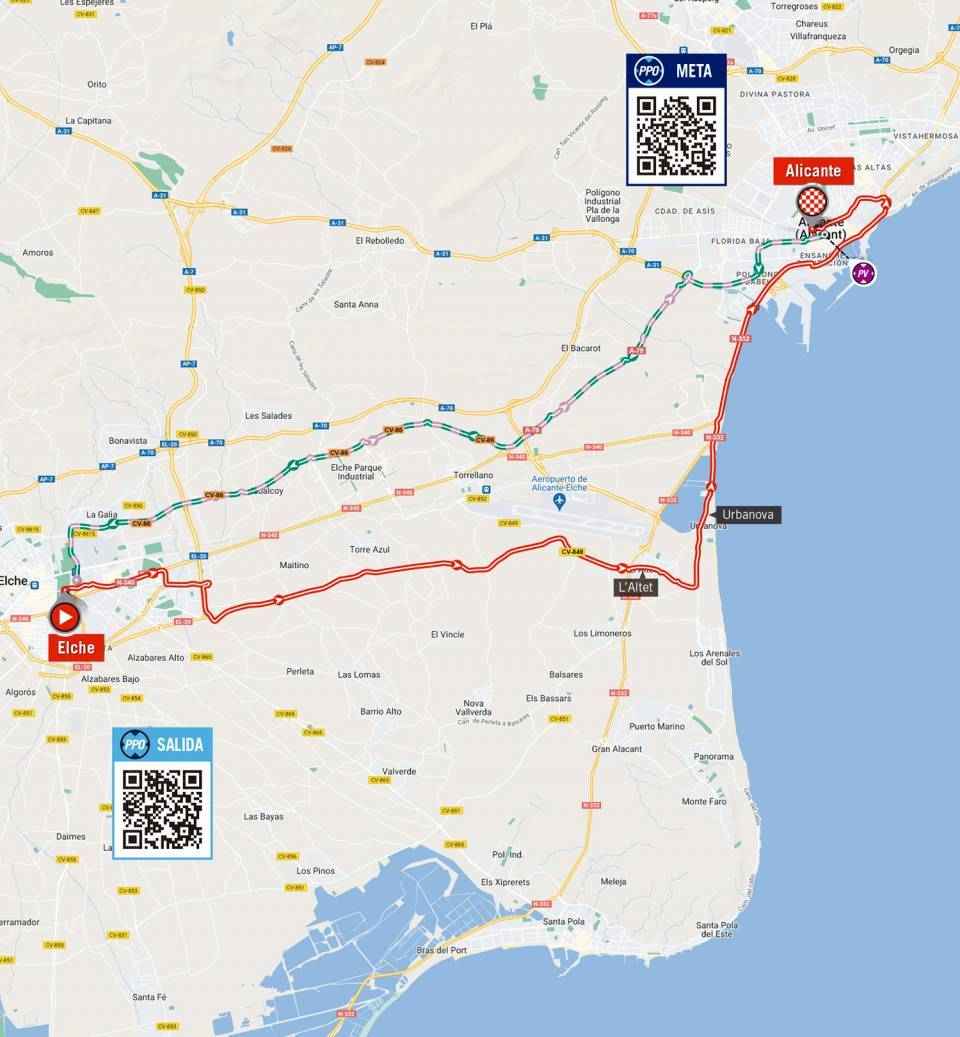De route van vandaag (Bron: Vuelta a España) De route van vandaag (Bron: Vuelta a España)