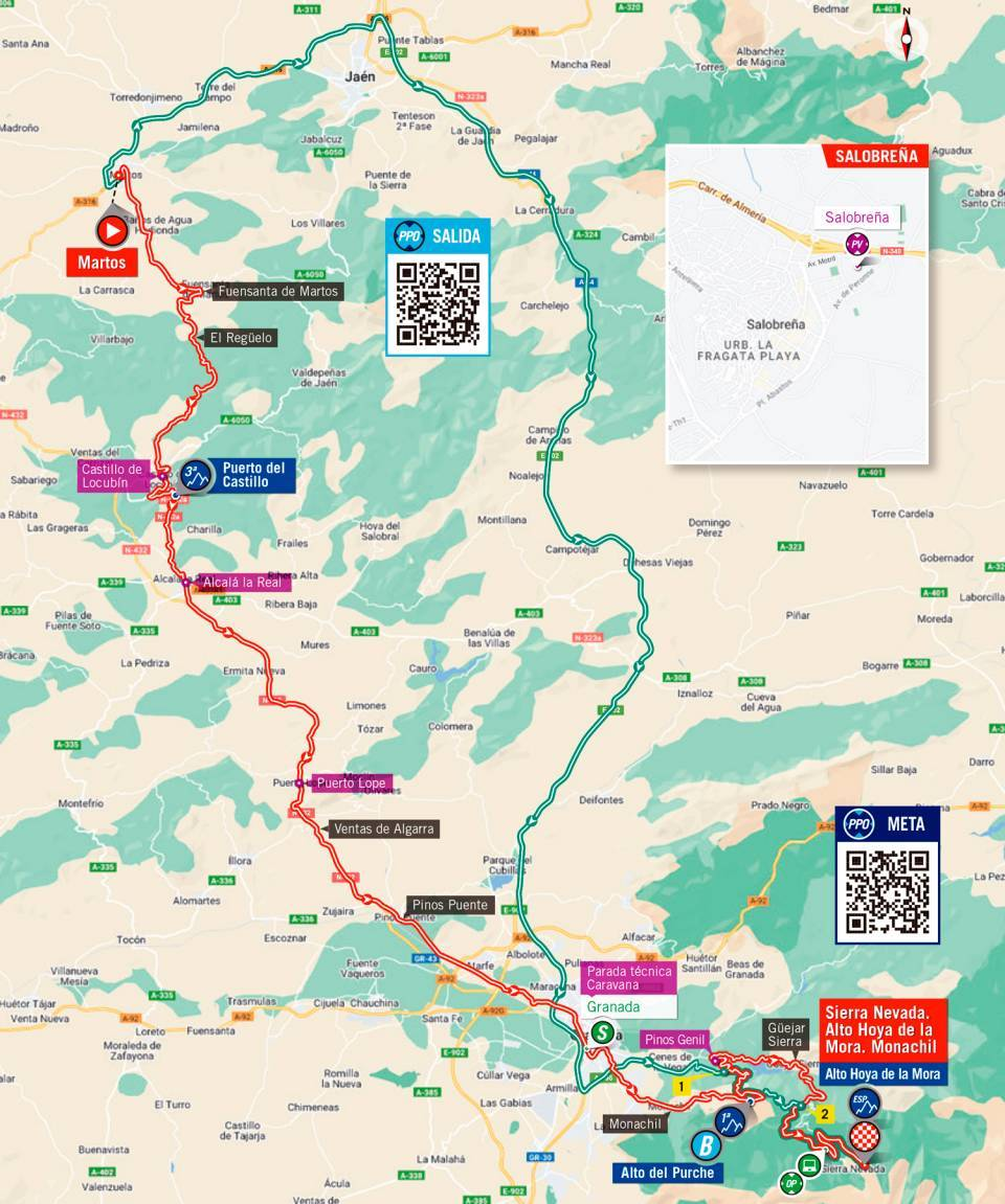 De route van vandaag (Bron: Vuelta a España)