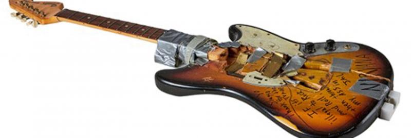 De gitaar van Kurt Cobain - waarde: 486.000 dollar