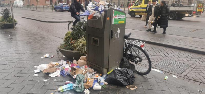 Staking vuilnisophaaldienst Amsterdam februari 2023 (Foto: DJMO)
