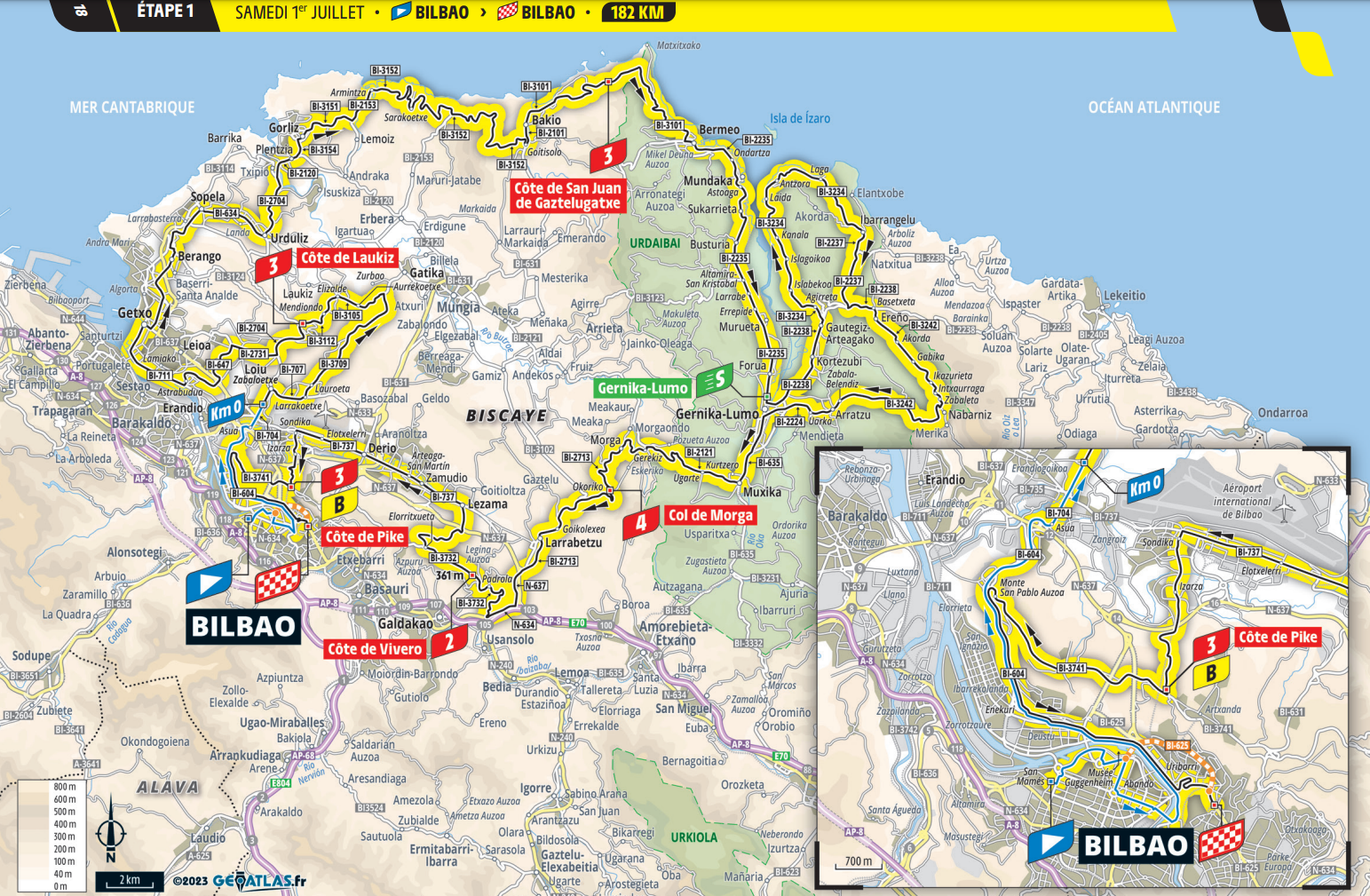 De route van vandaag (Bron: Tour de France)