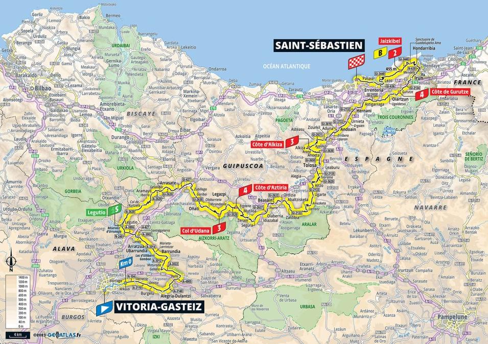 De route van vandaag (Bron: Tour de France)