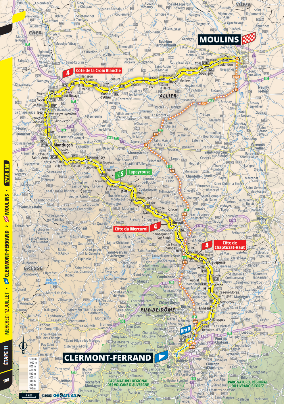 De route van vandaag (Bron: Tour de France)