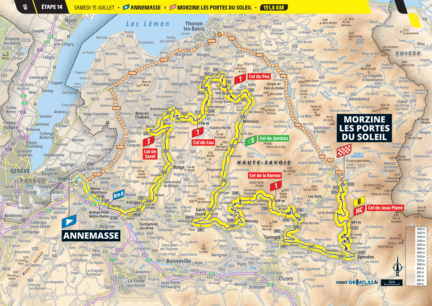 De route van vandaag (Bron: Tour de France)