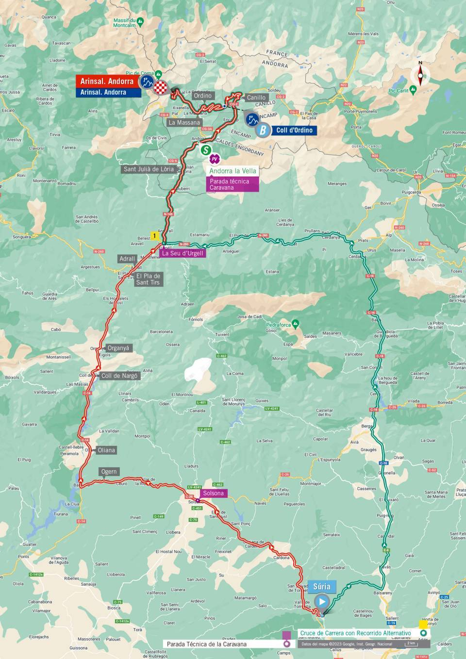 De route van vandaag (Bron: Vuelta a España)