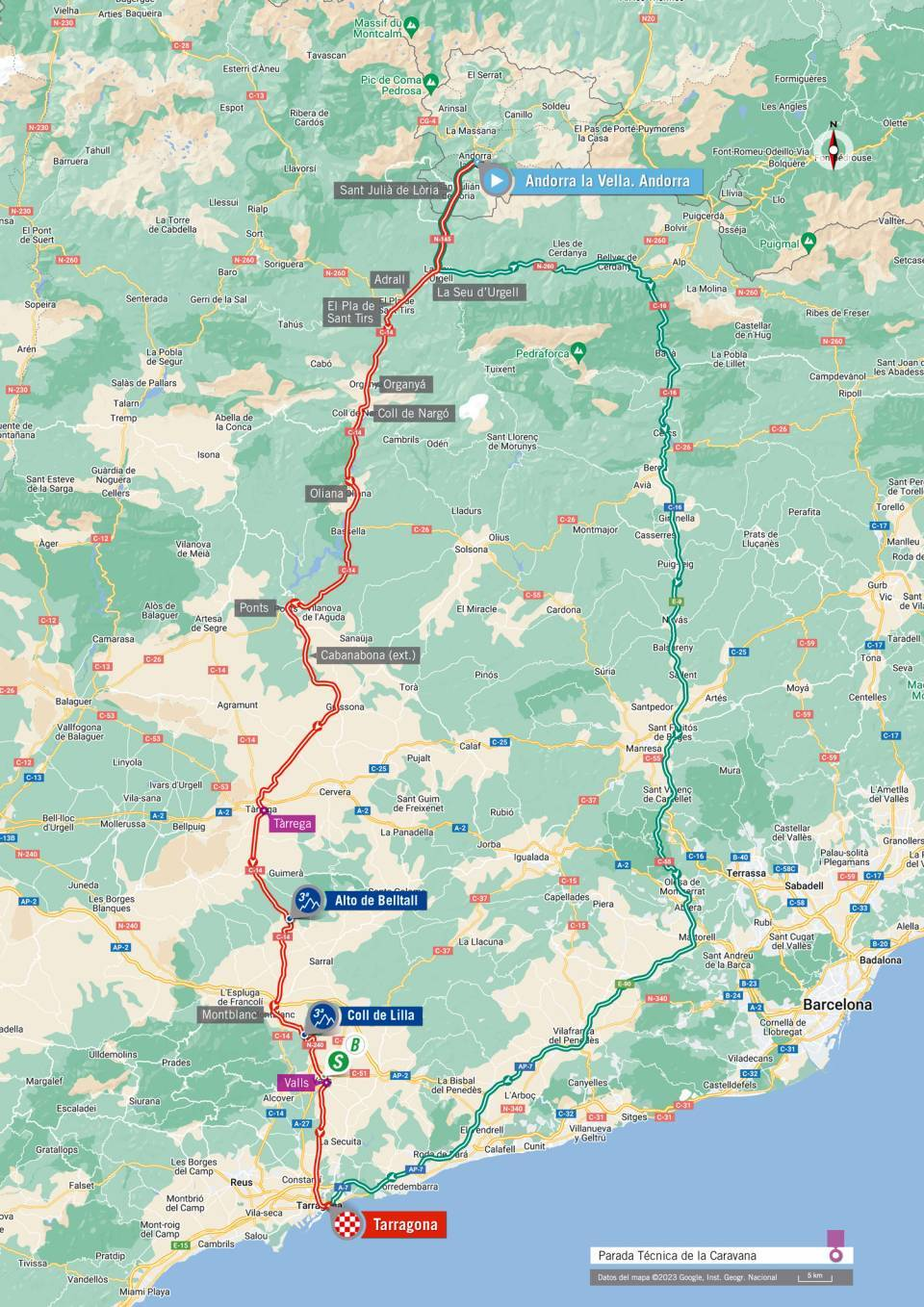 De route van vandaag (Bron: Vuelta a España)