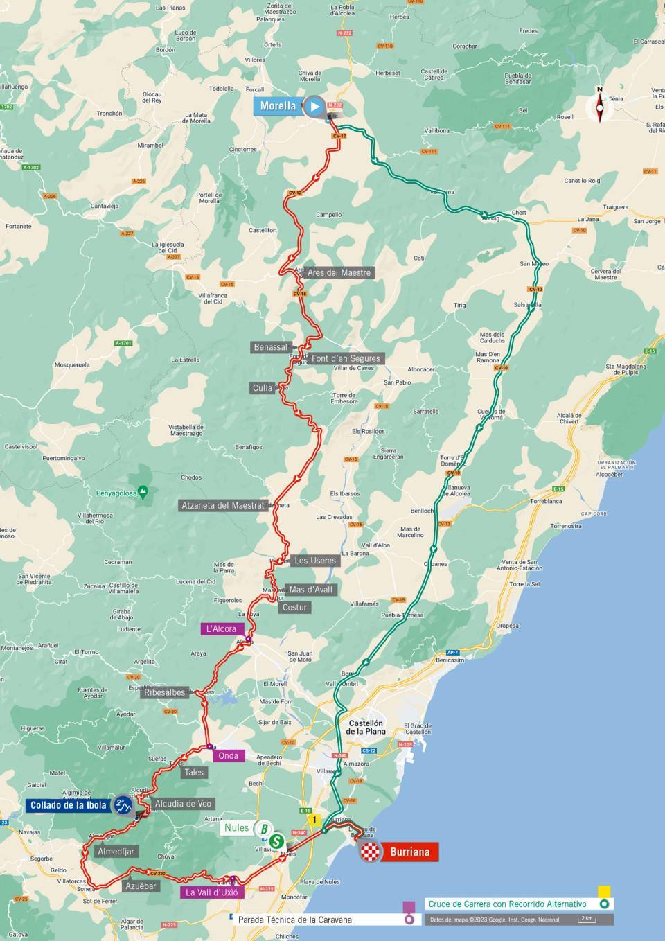 De route van vandaag (Bron: Vuelta a España)