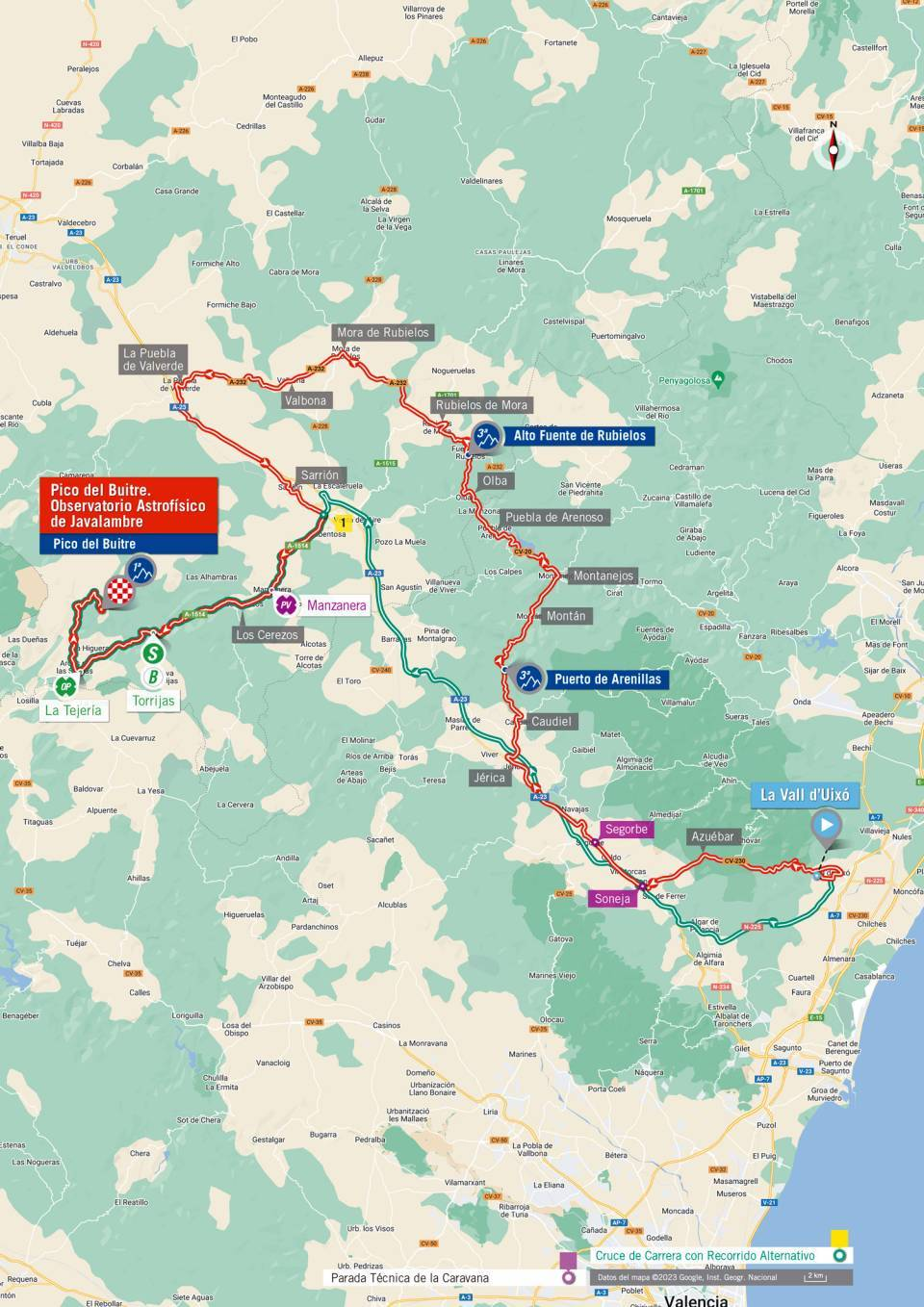 De route van vandaag (Bron: Vuelta a España)