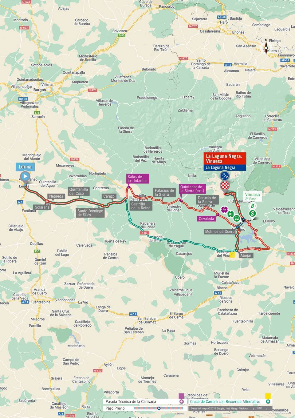 De route van vandaag (Bron: Vuelta a España)