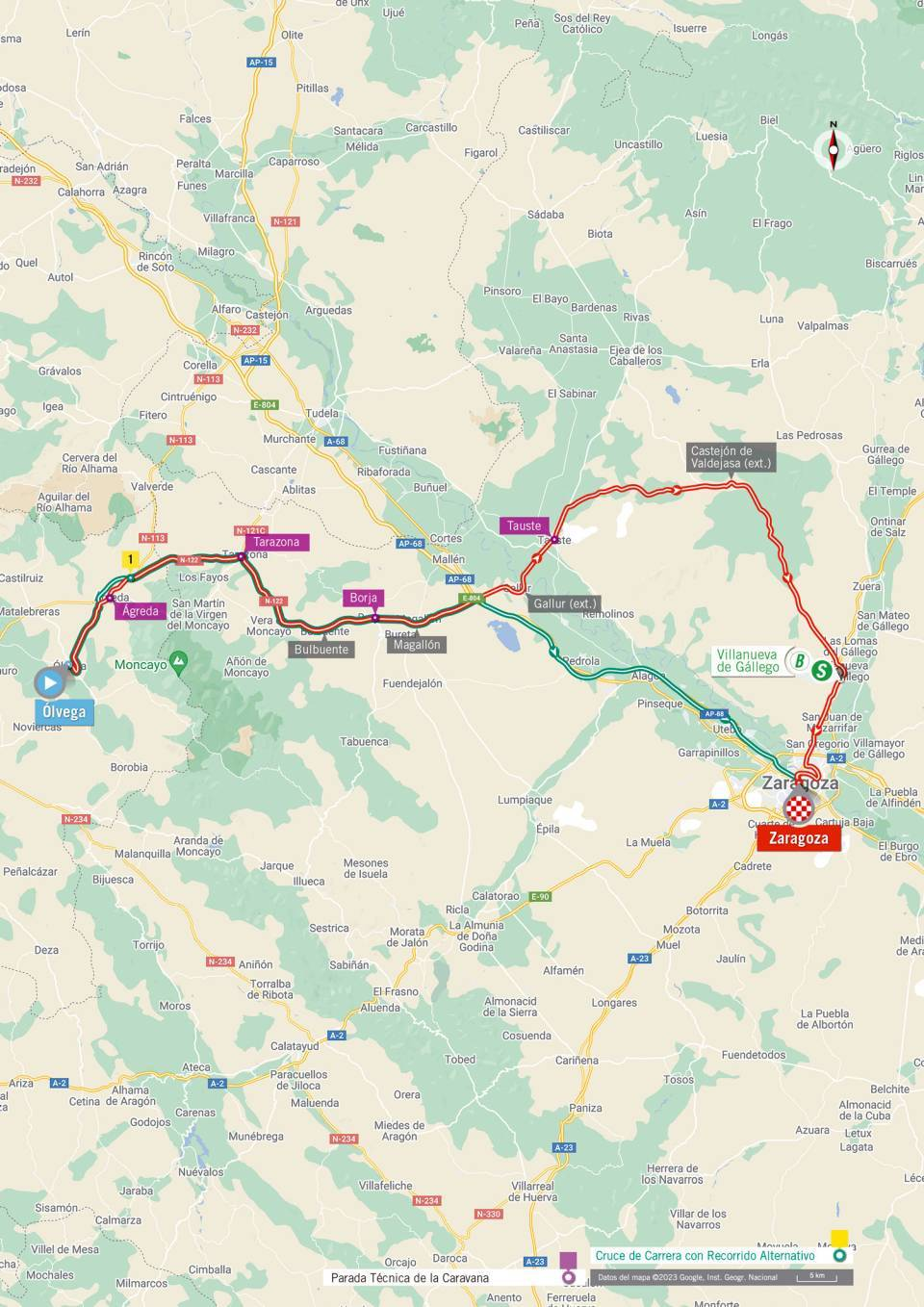 De route van vandaag (Bron: Vuelta a España) De route van vandaag (Bron: Vuelta a España)