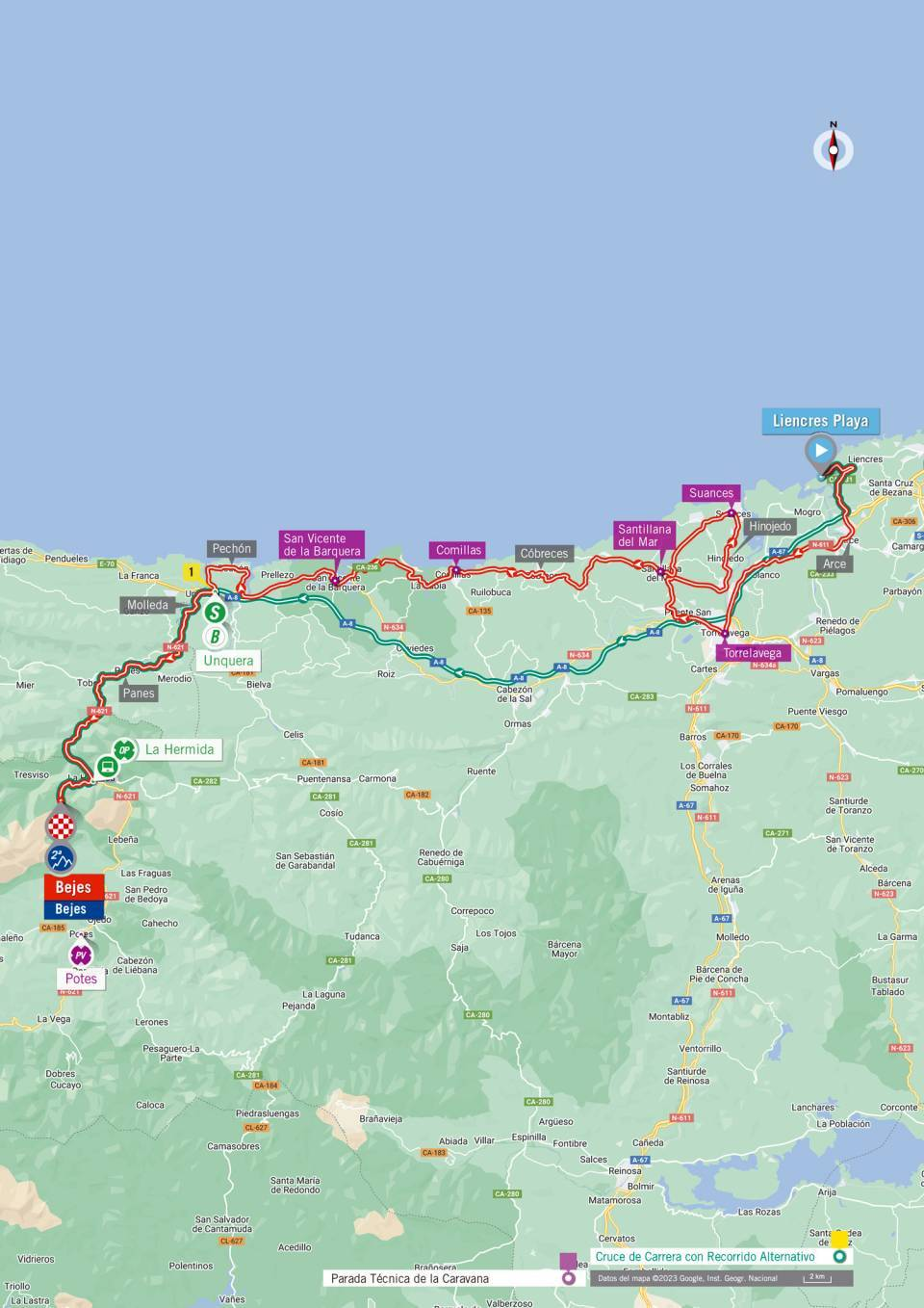 De route van vandaag (Bron: Vuelta a España)