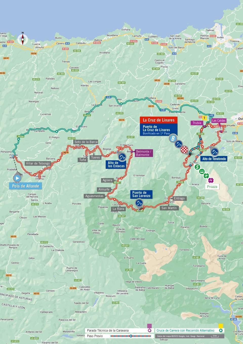 De route van vandaag (Bron: Vuelta a España)