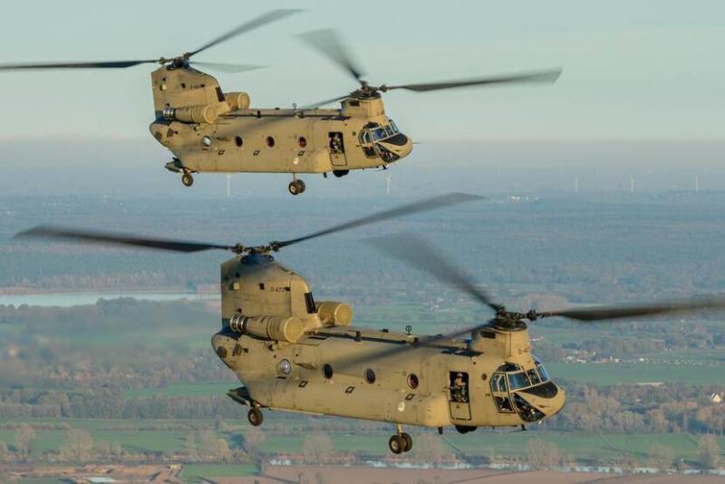 Chinook transporthelikopters ( Beeld : Ministerie van defensie)