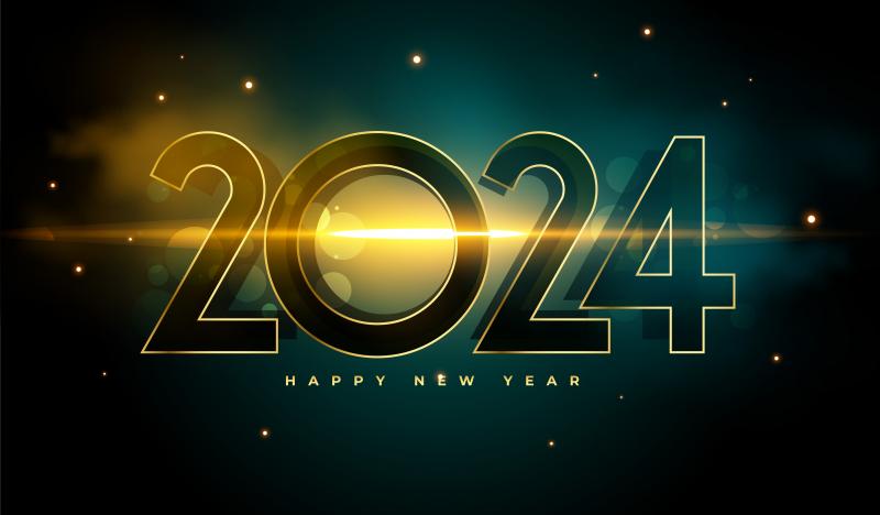 Happy New Year 2024 (@Freepik)