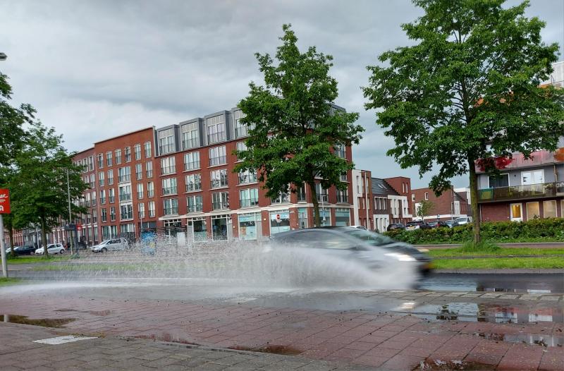 Ook in Purmerend regende het flink gisteren (Foto: Pukeko)