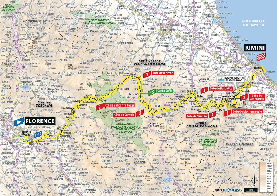 De route van vandaag (Bron: Tour de France)