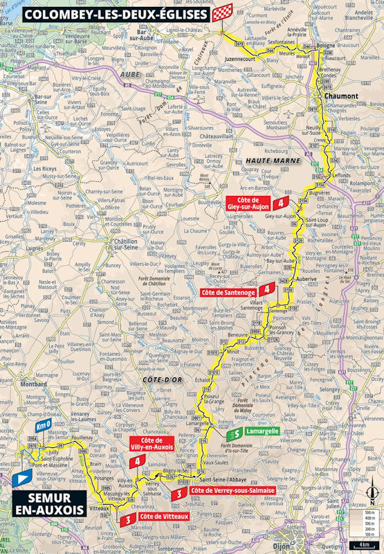 De route van vandaag (Bron: Tour de France)