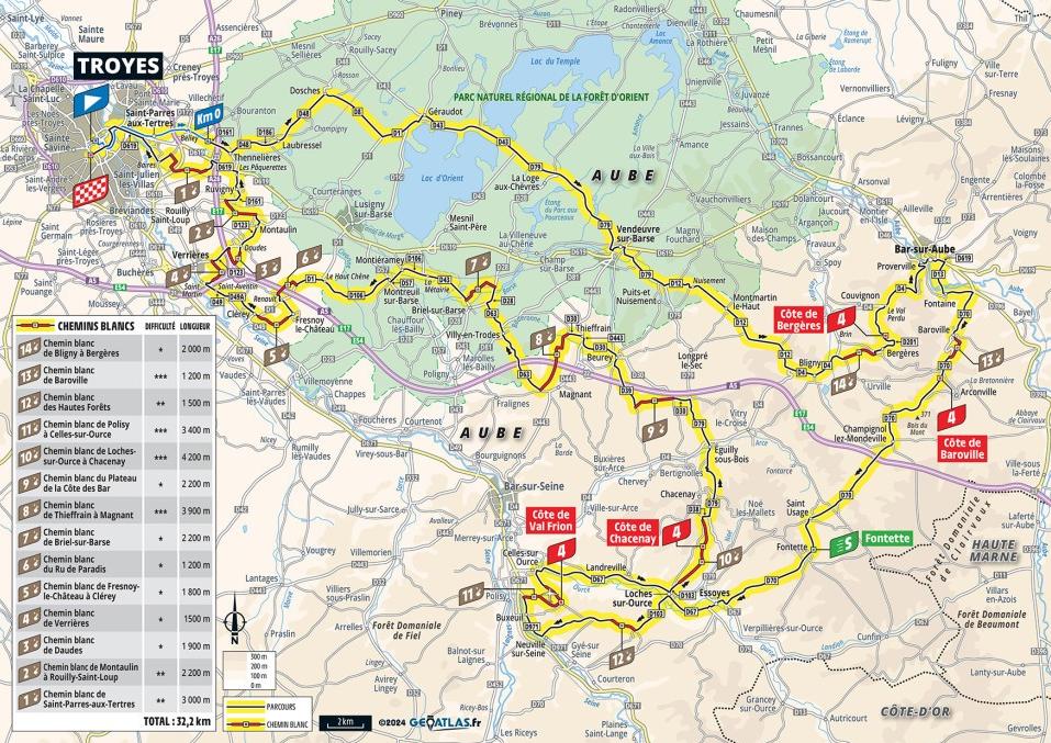 De route van vandaag (Bron: Tour de France) De route van vandaag (Bron: Tour de France)