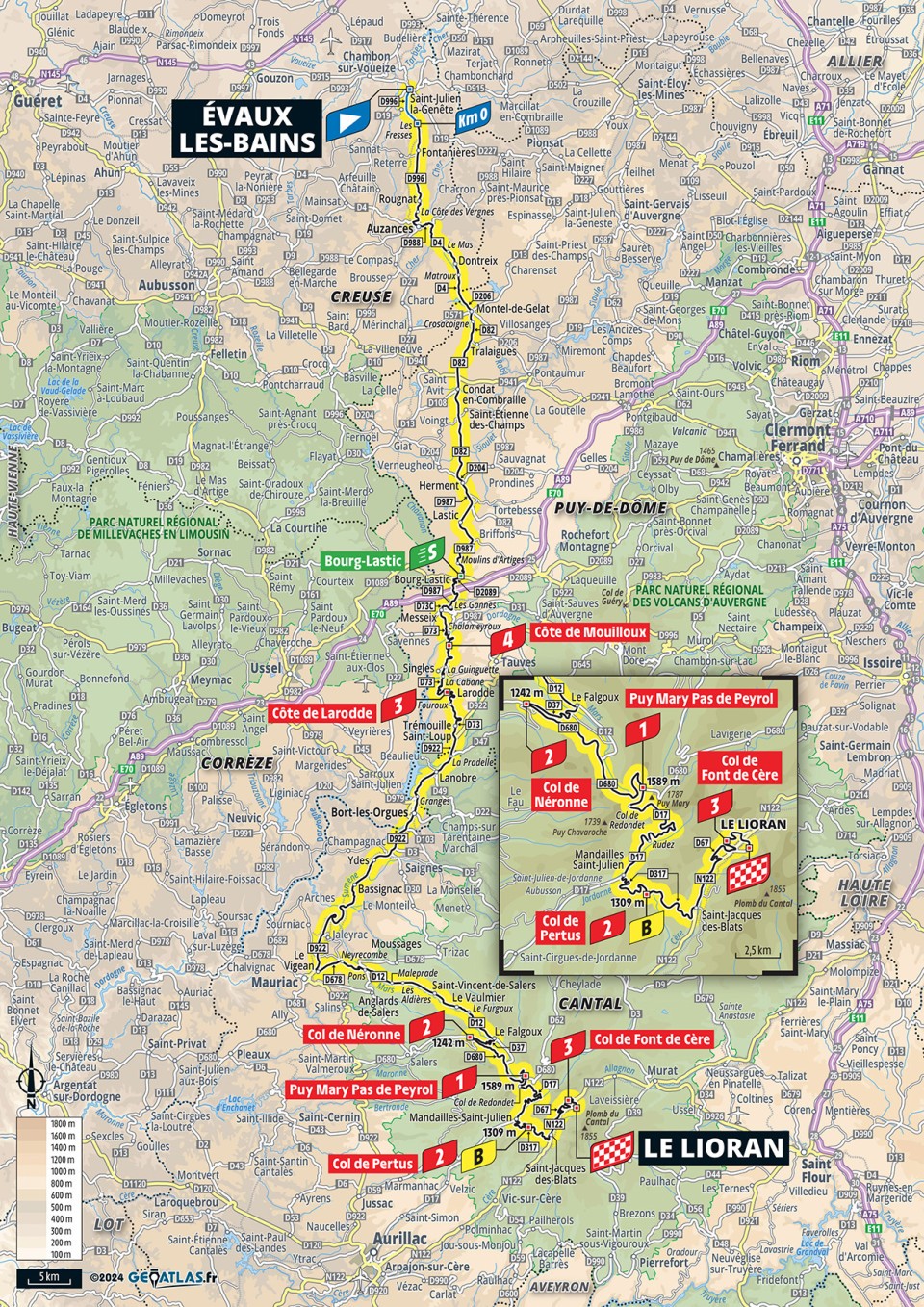 De route van vandaag (Bron: Tour de France)