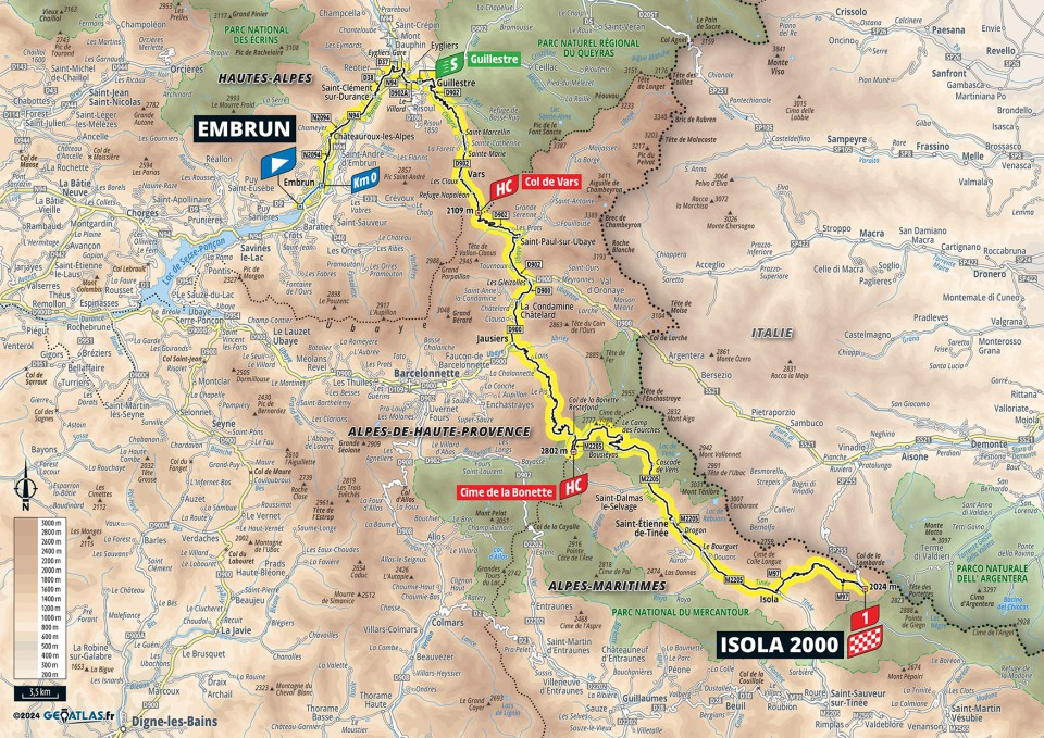 De route van vandaag (Bron: Tour de France)