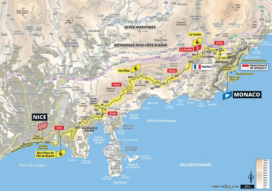 De route van vandaag (Bron: Tour de France)