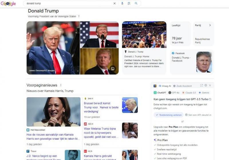 Google goochelt met zoekresultaten Trump (Foto: Danny)