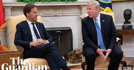 Rutte in gesprek met Trump (@Guardian on YouTube 3-7-2018) 