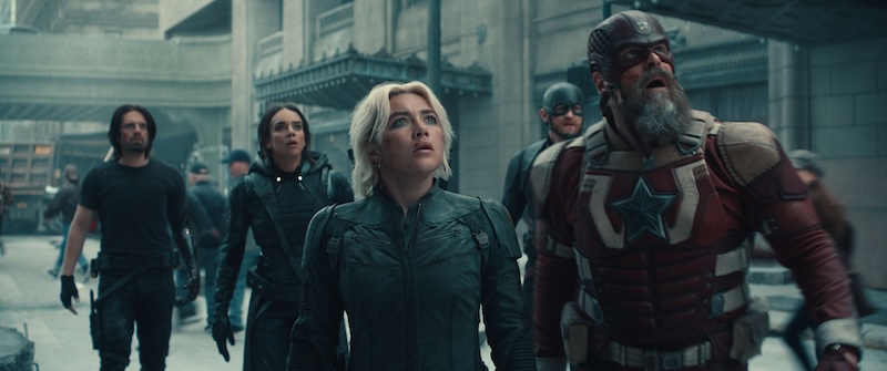 Thunderbolts*: Sebastian Stan, Hannah John-Kamen, Florence Pugh, Wyatt Russell en David Harbour