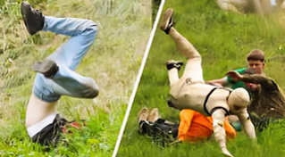 Competitors hospitalized as cheese-rolling contest spins out of control (@New York Post YouTube 290525)