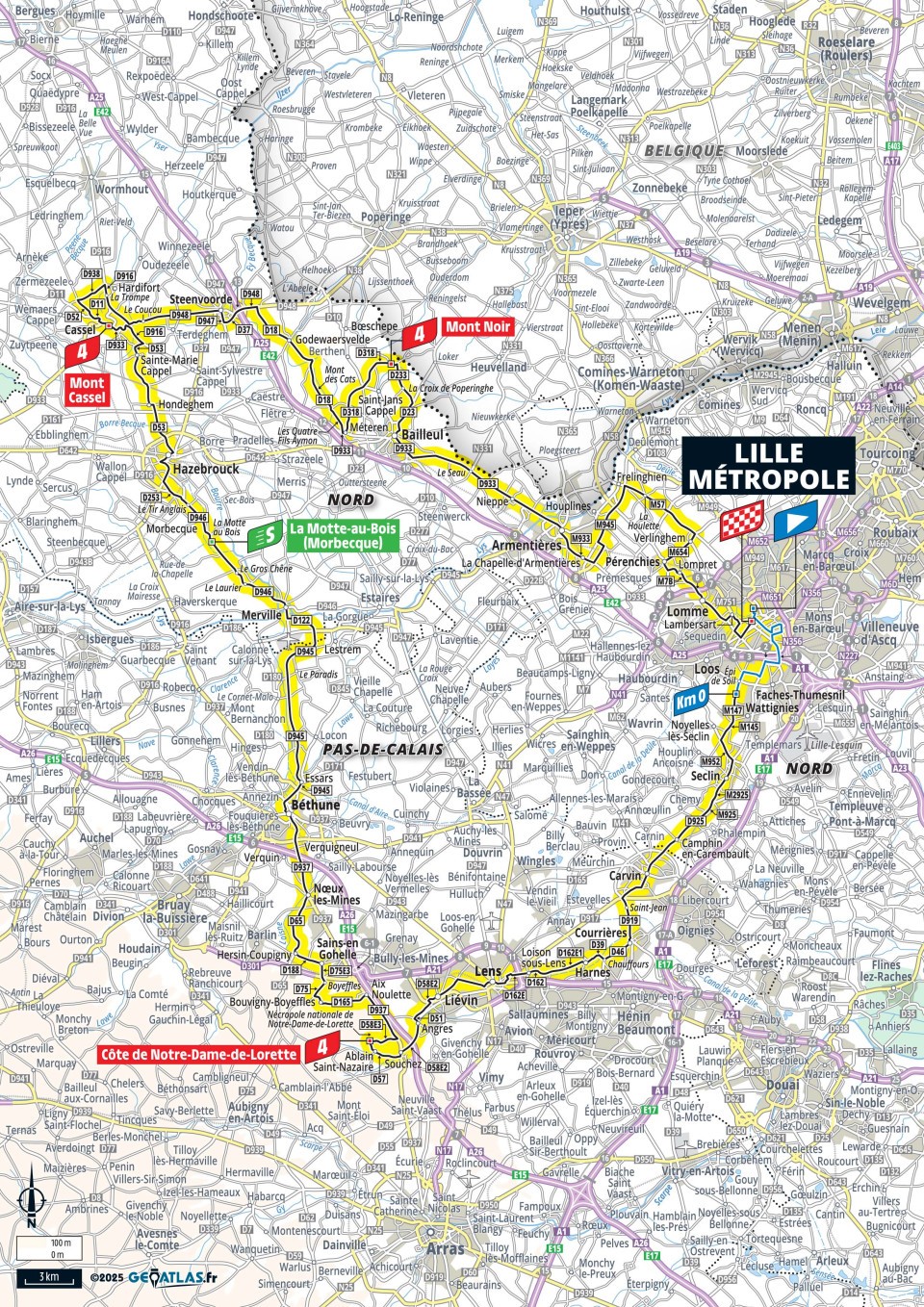 De route van vandaag (Bron: Tour de France)