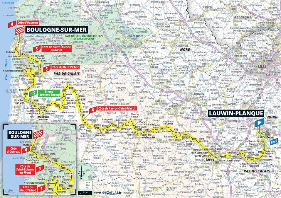 De route van vandaag (Bron: Tour de France) De route van vandaag (Bron: Tour de France)