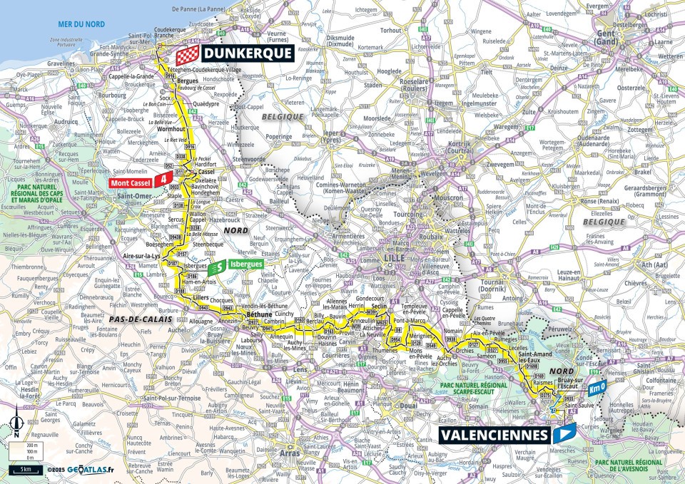 De route van vandaag (Bron: Tour de France)