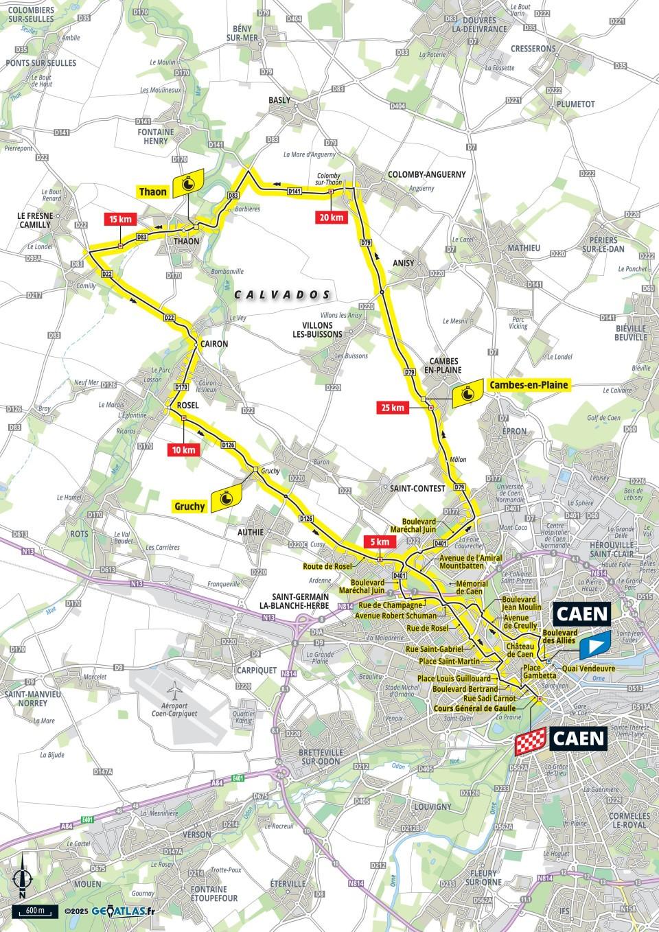 De route van vandaag (Bron: Tour de France)