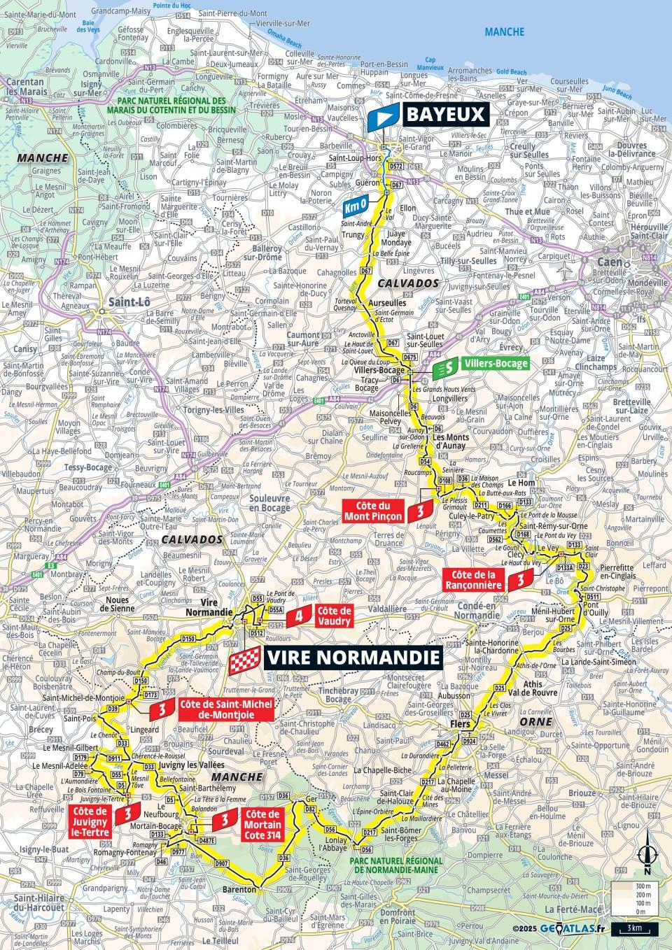 De route van vandaag (Bron: Tour de France) De route van vandaag (Bron: Tour de France)